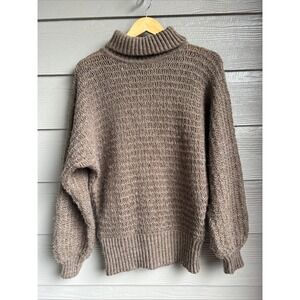 Vintage Sincere Sweater Womens Size M Brown Turtleneck Capsule Minimalist Boho